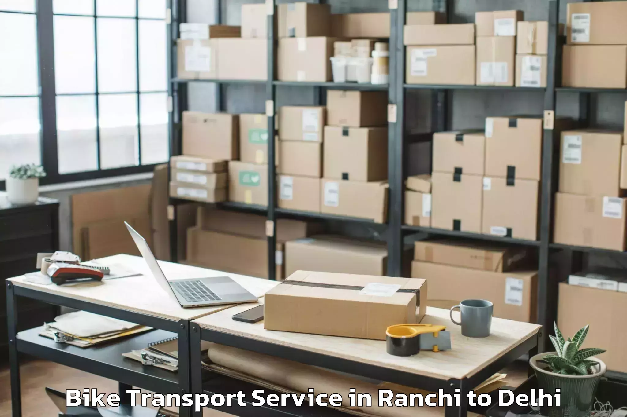 Easy Ranchi to Flatted Factory Complex Okhla Bike Transport Booking